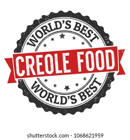 Creole food grunge rubber stamp on white background, vector illustration