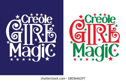 Creole Girl Magic Printable Vektorgrafik