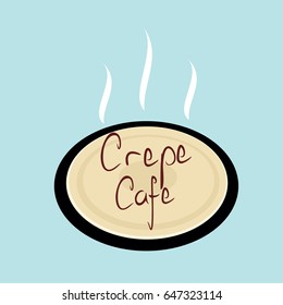 crepe cafe logo vector illustration