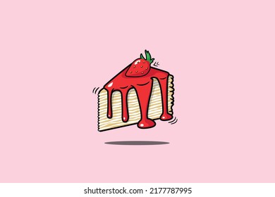 crepe cake strawberry cut element
