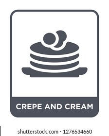 crepe and cream icon vector on white background, crepe and cream trendy filled icons from Bistro and restaurant collection, crepe and cream vector illustration