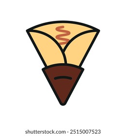 Crepe food beverage icon vector basic design simple and modern concept templates