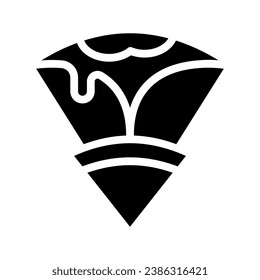crepe glyph icon illustration vector graphic. Simple element illustration vector graphic, suitable for app, websites, and presentations isolated on white background