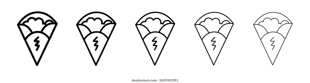 Crepe icon filled flat sign concept for web design.