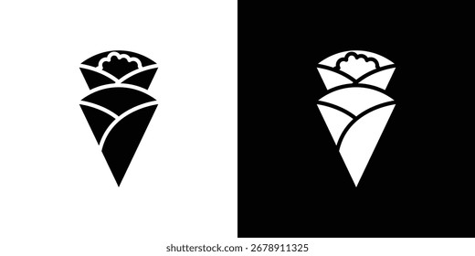 Diseño plano de icono de crepé. Eps 10