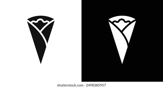 Crepe icon flat line symbol set.