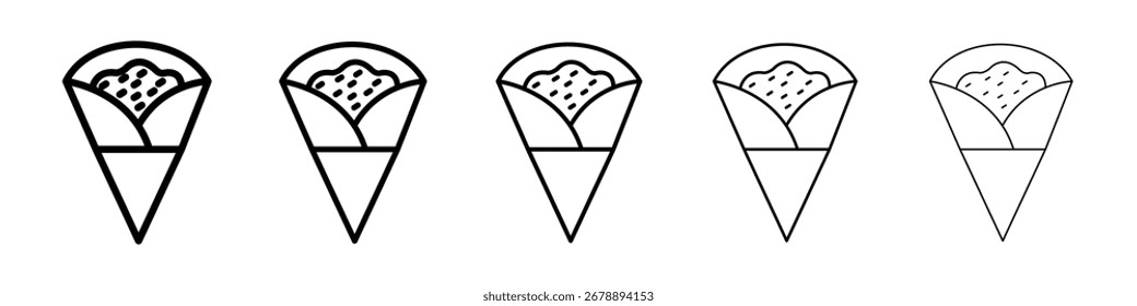 Ícone de crepe para conceito móvel e web design.