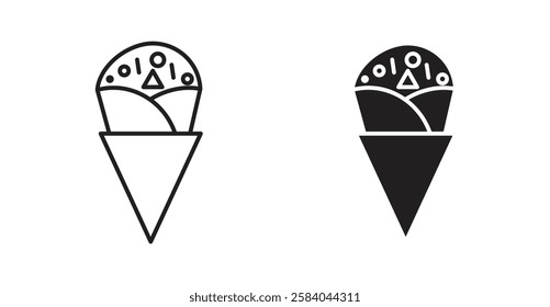 Crepe icon set in thin line. vector illustrations for web