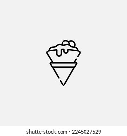 Vector de signo de icono de crepe,Símbolo, ilustración de logotipo para web y móvil