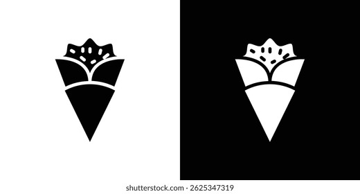 Vetor de linha simples ícone Crepe. Símbolo, logotipo.