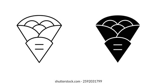 Crepe icon symbol collection on white background.