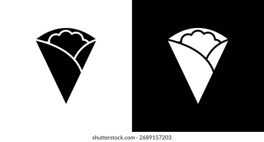 Crepe icon symbol. simple flat symbol on blank background.