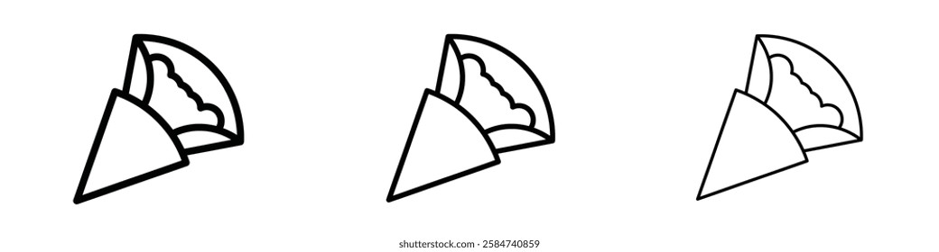 Crepe icons in three different stroke lines