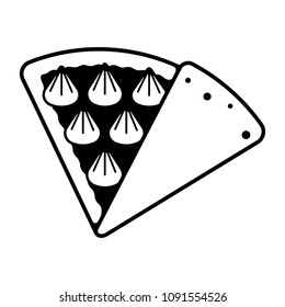 Crepe illustration icon, Whipped cream