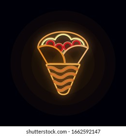 Crepe neon icon. Simple thin line, outline vector of web icons for ui and ux, website or mobile application