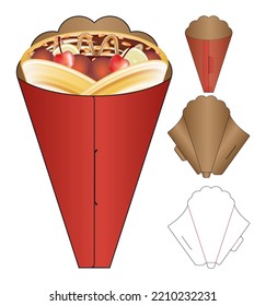 Diseño de la plantilla de corte de matrices de empaque de crepe. 3.ª burla