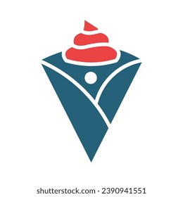 Crepe Vector Glyph Two Color Icon For Personal And Commercial Use.
