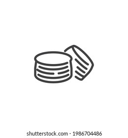 Icono de la línea de pan crepes. signo de estilo lineal para concepto móvil y diseño web. Icono de vector de contorno de crepes. Símbolo, ilustración del logotipo. Gráficos vectoriales