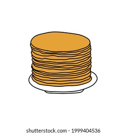 Crepes Doodle Icon, Vector Illustration