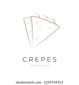 Crepes Elegant Line Art Vector Illustration Logo