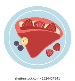 crepes with fresh berries illustration