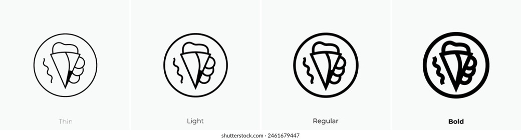 crepes icon. Thin, Light Regular And Bold style design isolated on white background