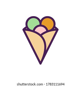 crepes icon vector illustration filled outline style. food icon set.