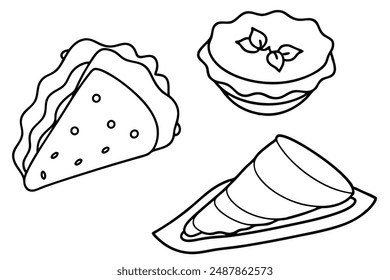 Crepes Line Art Design Illustration Hand Drawing Concept Artwork