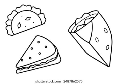 Crepes Line Art Design Illustration Artwork Hand Drawing Sketch