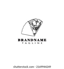 crepes logo icon cartoon design template black modern isolated vector cute