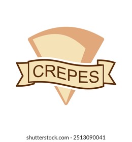 Crepes logo vector illustration template. Art icon and emblem of crepe