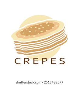 Crepes logo vector illustration template. Art icon and emblem of crepe