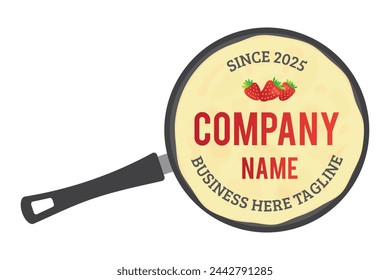 Crepes or Pancakes in Crepe Pan Logo