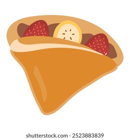 Crepes Stuffed with Strawberries and Bananas