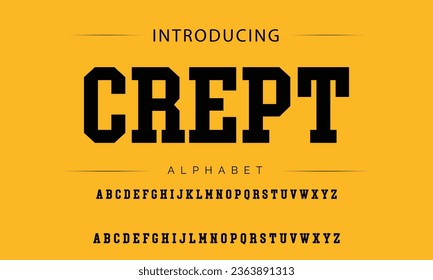 Crept Sport Modern Italic Alphabet Font. Typography urban style fonts for technology, digital, movie logo design. vector illustration