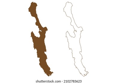 Cres island (Republic of Croatia, Adriatic Sea) map vector illustration, scribble sketch Cres map