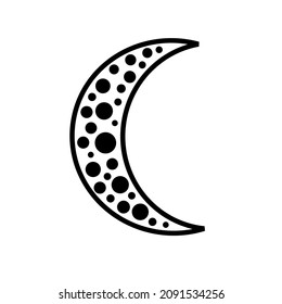 Crescend moon icon flat. Illustration isolated on white background. Vector sign symbol
