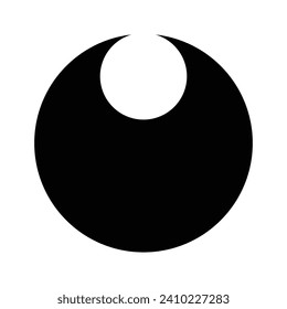 crescent astrology space, planets galaxy phases sphere shadow vector illustration flat icon logo web mobile concept design black white isolated background