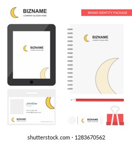 Crescent Business Logo, Tab App, Diary PVC Employee Card and USB Brand Stationary Package Design Vector Template