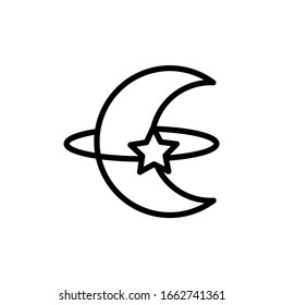 crescent cartoon flat icon vector illustration  logo template. eps10