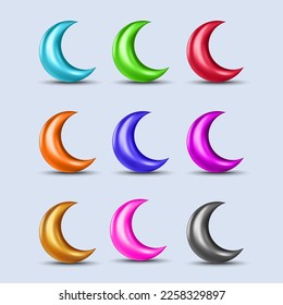 crescent color islamic ornament vector illustration