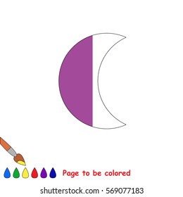 The Crescent, the coloring book to educate preschool kids with easy gaming level, the kid educational game to color the colorless half by sample.