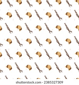Crescent Cravings Gourmet Croissant Vector Pattern can be use for background and apparel design