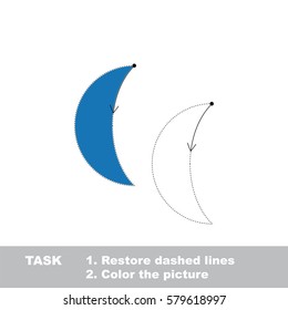 Crescent. Dot to dot educational game for kids.