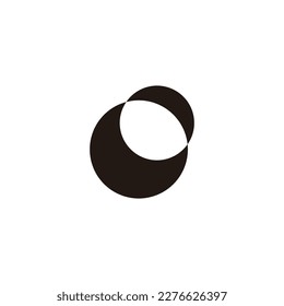Crescent, double geometric symbol simple logo vector