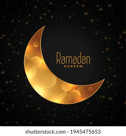 crescent eid golden moon ramadan kareem background