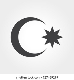 Crescent and eight-pointed azerbaijans flag symbols 
