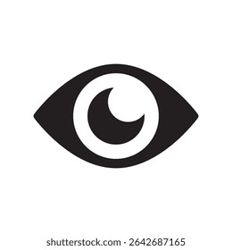 Crescent eye symbol. Abstract vision icon. Bold eye shape. Vector graphic design.