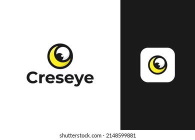 Logo-Design-Vektorgrafik von Crescent und die Augenbrauen