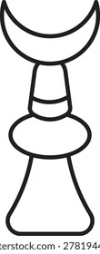 Crescent finial Vector Line Icon Design